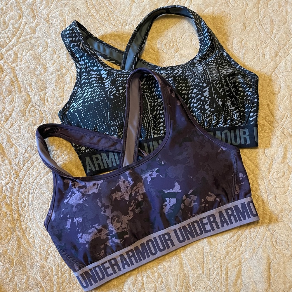 (2) Under Armour Mid Crossback Sports bras